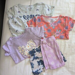 Warm weather pajamas - 3 shirts, 4 shorts mix and match sets